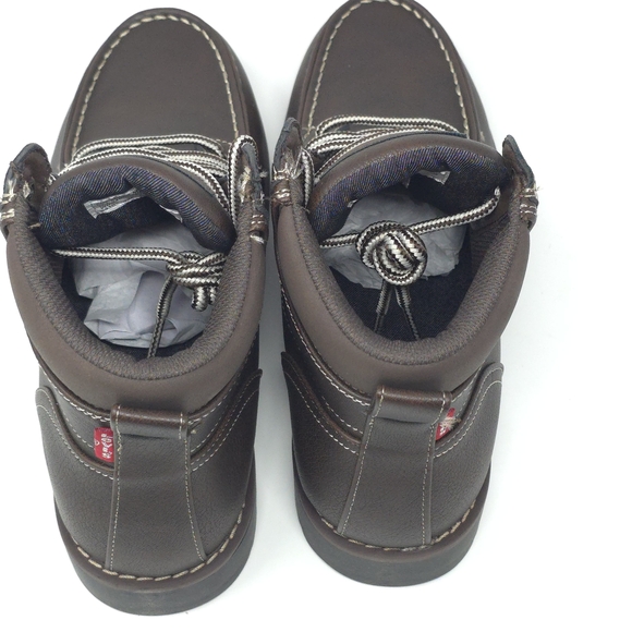 Levi’s Dean Brown Synthetic Leather Moc Toe Boots Size 8M - Picture 6 of 9